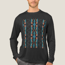 Turquoise Blauwgroen Rust Verticaal Zuidwest-geïns Tri-Blend Shirt
