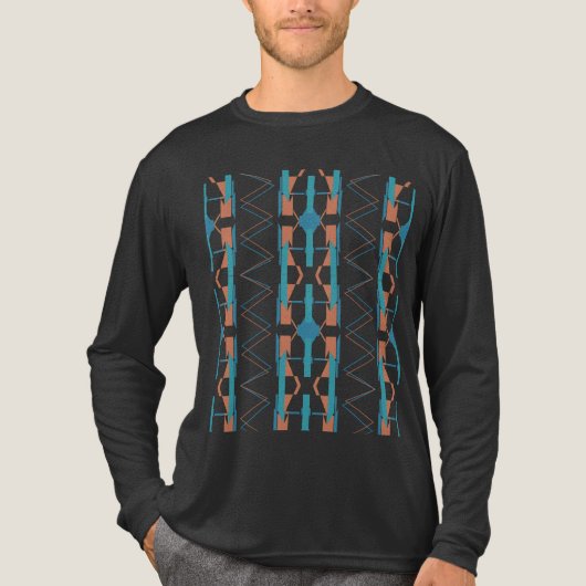 Turquoise Blauwgroen Rust Verticaal Zuidwest-geïns Tri-Blend Shirt (Voorkant volledig)
