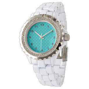 Turquoise Blauwgroen Stars Horloge