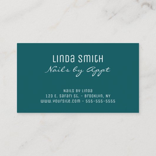 Turquoise Blauwgroen Stone Glitter Gold Brush Stro Visitekaartje (Achterkant)