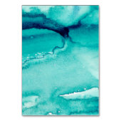 Turquoise Blauwgroen Strand Bruiloft Tafel Kaarten (Achterkant)