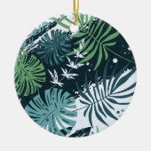 Turquoise Blauwgroen Tropische Kerstmis Keramisch Ornament (Voorkant)
