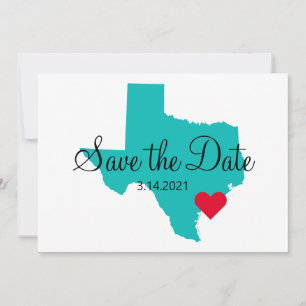 Turquoise Blauwgroen Waterverf Texas Destination Save The Date