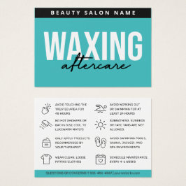 Turquoise Blauwgroen Waxing Aftercare Kaart Hair R