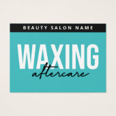 Turquoise Blauwgroen Waxing Aftercare Kaart Hair R (Voorkant)