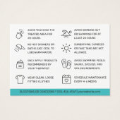 Turquoise Blauwgroen Waxing Aftercare Kaart Hair R (Achterkant)