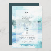 Turquoise Blauwgroen Wedding Invitation Budget Fri (Voorkant / Achterkant)