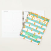 Turquoise Blauwgroen White Glitter Pineapple Daily Planner (Display)