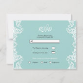 Turquoise Blauwgroen White Lace Elegant Wedding RS Kaart (Voorkant)