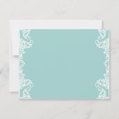 Turquoise Blauwgroen White Lace Elegant Wedding RS Kaart (Achterkant)