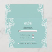 Turquoise Blauwgroen White Lace Elegant Wedding RS Kaart (Voorkant / Achterkant)