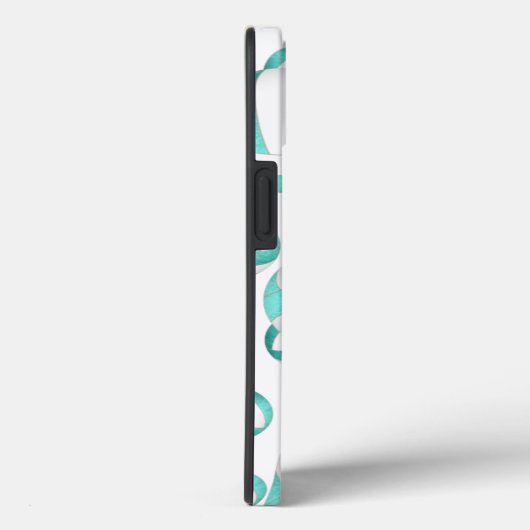 Turquoise blauwgroen witte volleyballpatroongesche Case-Mate iPhone case (Achterkant / Rechts)