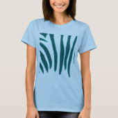 Turquoise Blauwgroen Zebra strepen t - shirts (Voorkant)