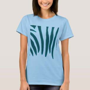 Turquoise Blauwgroen Zebra strepen t - shirts