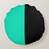 Turquoise Blauwgroen Zwart Twee kleuren Tone Half Rond Kussen (Achterkant)