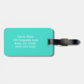 Turquoise Blijf kalm en draag op Bagagelabel (Achterkant horizontaal)