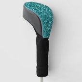 Turquoise Bling, sparkle en glitter Golfheadcover (Schuin)