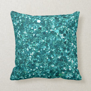 Turquoise Bling, sparkle en glitter Kussen