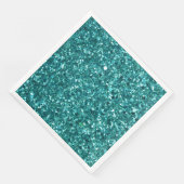 Turquoise Bling, sparkle en glitter Servet (Hoek)
