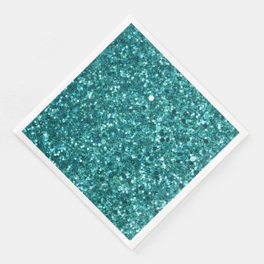 Turquoise Bling, sparkle en glitter Servet (Hoek)