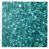 Turquoise Bling, sparkle en glitter Tegeltje (Voorkant)