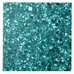 Turquoise Bling, sparkle en glitter Tegeltje