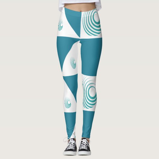 Turquoise Bliss: White Harmony-Leggings Leggings (Voorkant)