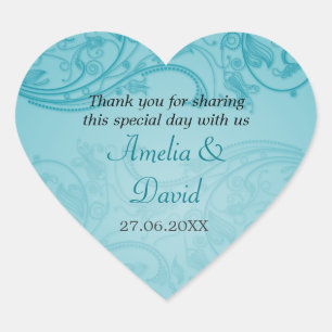 Turquoise bloeien bruiloft Sticker