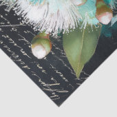 Turquoise Bloeiende Gumnut Decoupage Tissuepapier (Detail)