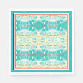 Turquoise bloem met patroon servet