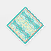 Turquoise bloem met patroon servet (Hoek)