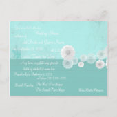 Turquoise Bloem Save the Date Foto Uitnodiging (Achterkant)