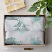 Turquoise Bloem Serie Design 11 Tissuepapier (Geschenk)