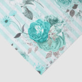 Turquoise Bloem Serie Ontwerp 10 Tissuepapier (Detail)