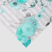 Turquoise Bloem Serie Ontwerp 8 Tissue Papier (Detail)