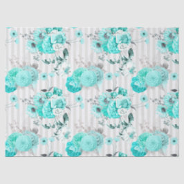 Turquoise Bloem Serie Ontwerp 8 Tissue Papier