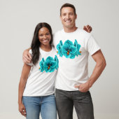 Turquoise Bloem - T-shirt (Unisex)