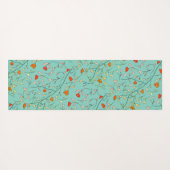 Turquoise Bloem Yogamat (Achterkant (horizontaal))