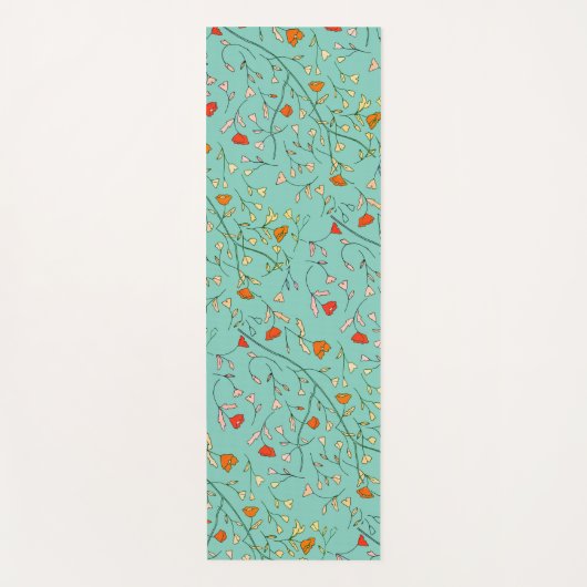 Turquoise Bloem Yogamat (Voorkant)