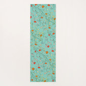 Turquoise Bloem Yogamat (Achterkant)