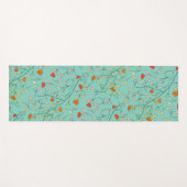Turquoise Bloem Yogamat (Voorkant (horizontaal))