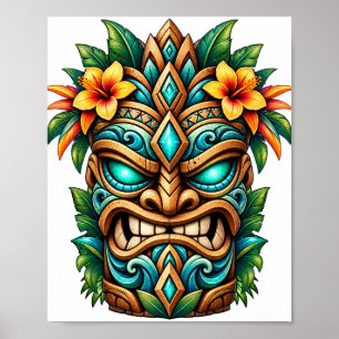 Turquoise Bloemblaadje Beschermer Poster