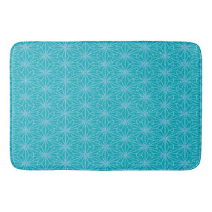Turquoise Bloemen Badmat