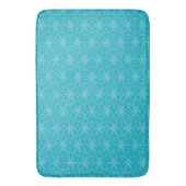 Turquoise Bloemen Badmat (Voorkant Verticaal)