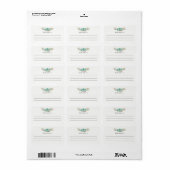 Turquoise Bloemen Blauwe Rozen Groot Schrijf-Adres Etiket (Full Sheet)