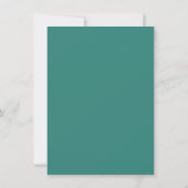 Turquoise bloemen bruiloftsuitnodiging kaart (Achterkant)