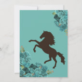 Turquoise Bloemen Charro Westerne Ranch Quinceaner Kaart (Achterkant)