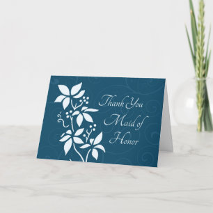 Turquoise Bloemen Dank Je Wel Trouwjurk Juffrouw K Bedankkaart
