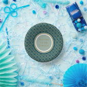 Turquoise Bloemen geaccentueerd Papieren Kommen (Feest)