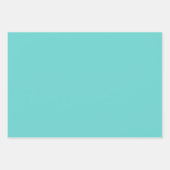 Turquoise bloemen, medium, helder inpakpapier vel (Voorkant 2)